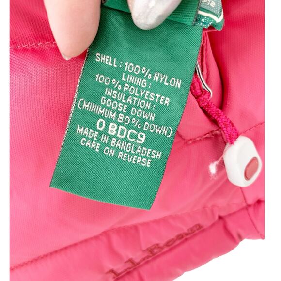 2/$30 LL BEAN Goose Down Puffer Vest Size S Quilted Fuchsia Pink Pockets Zip - Picture 6 of 8